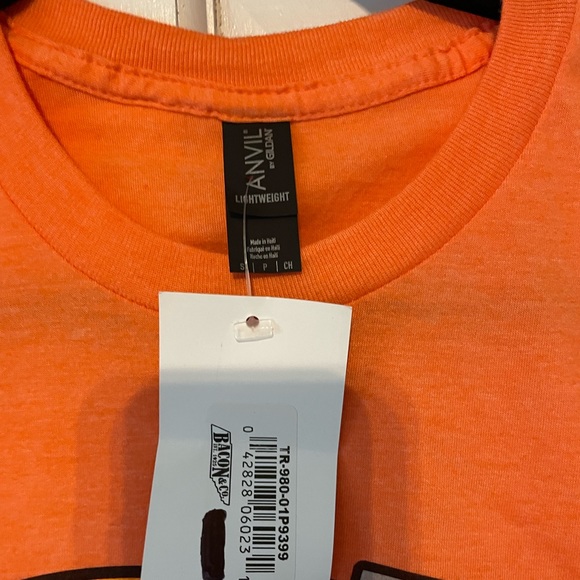 BNWT, Anvil by Gildan, Happy Camper, S, orange shirt sleeve shirt - Picture 3 of 5